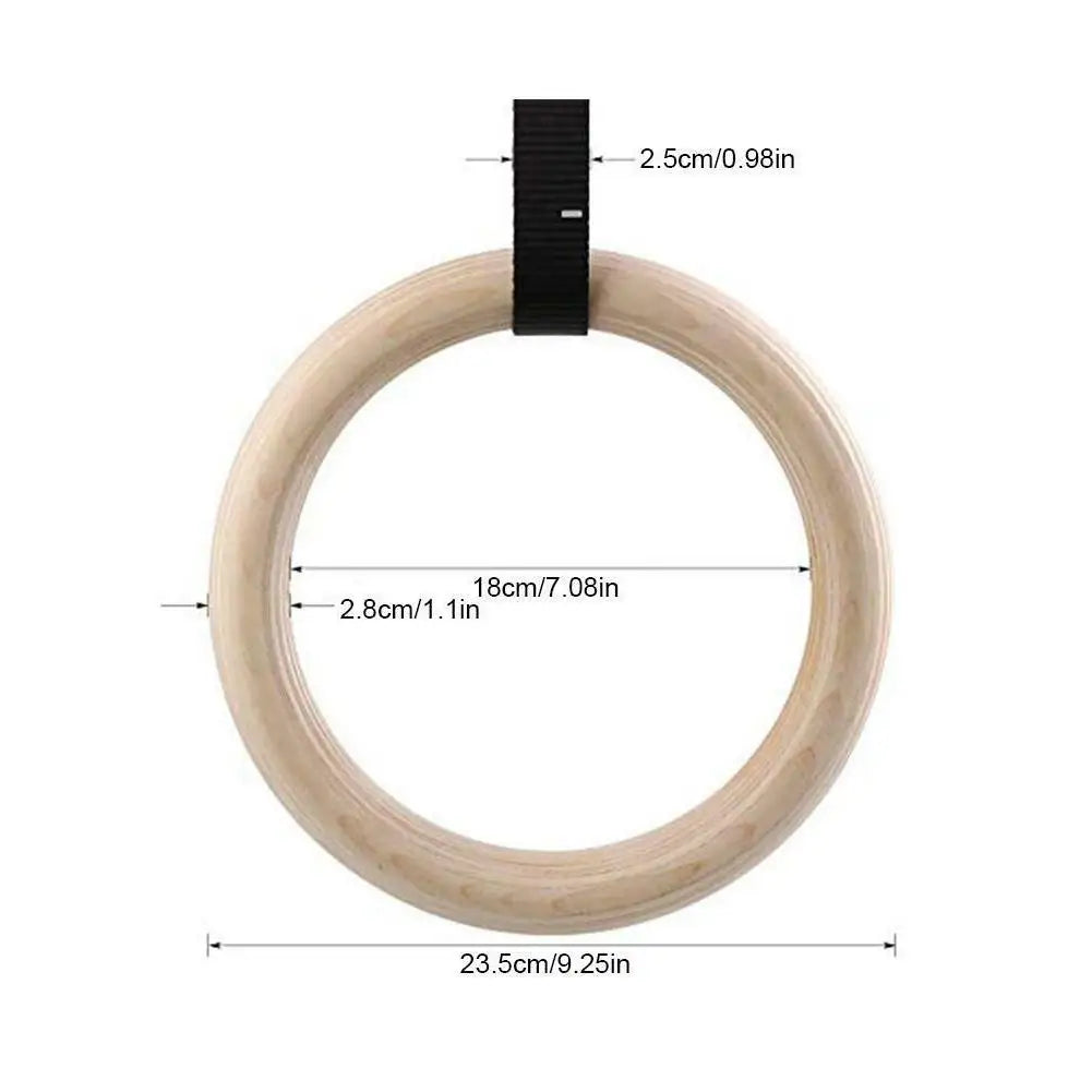 Wooden Gymnastic Rings 28/32Mm Exercise Fitness Rings Gym Pull Ups Buckles Indoor Yoga Crossfit Strength Training Rings Gimnasia